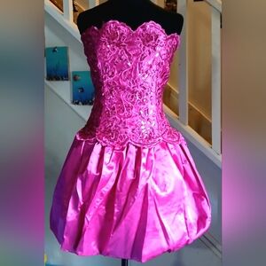 Gunne Sax Pink Lace Mini Dress